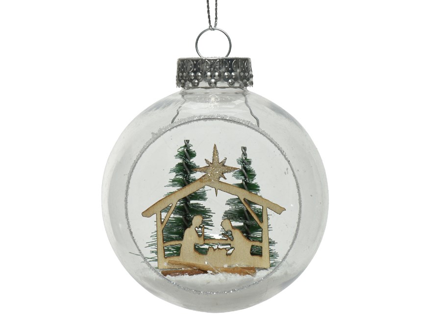 025945 Transparent Ball With Nativity - Image 1