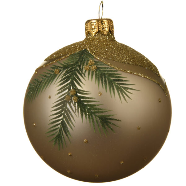 Gold and Light Brown Glass Ball