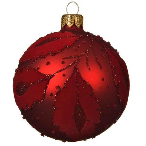 Floral Red Glass Ball