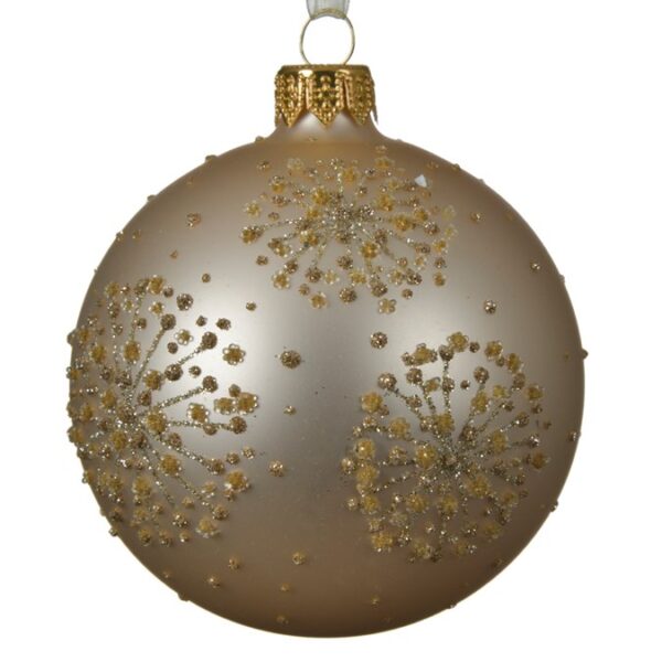 كرة عيد الميلاد الزجاجية لون اللؤلؤ