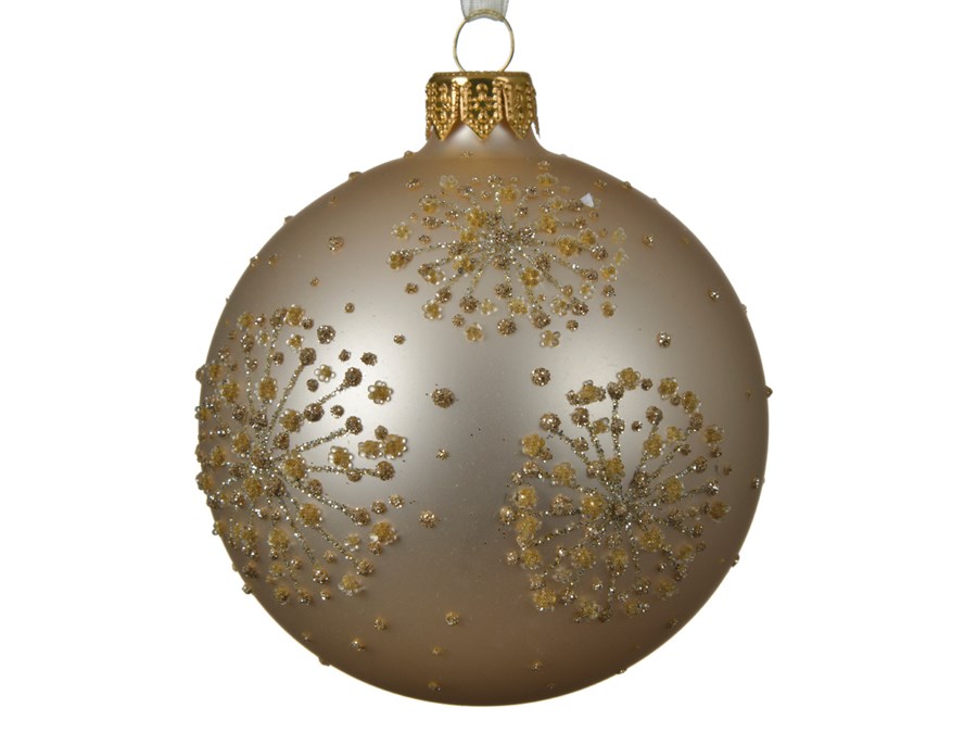 050481 كرة عيد الميلاد الزجاجية لون اللؤلؤ - الصورة 1