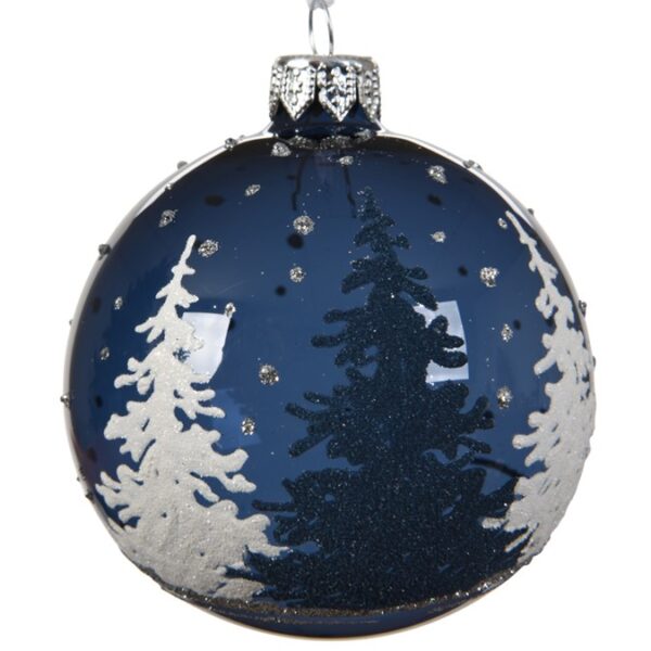 كرة زجاجية ليلية زرقاء وبيضاء