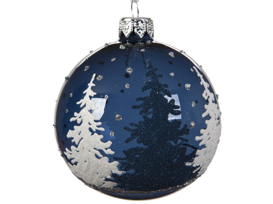 057718 كرة زجاجية ليلية زرقاء وبيضاء - الصورة 1