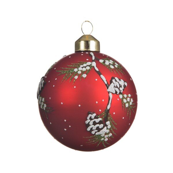 Christmas Glass Ball With Pine Branch