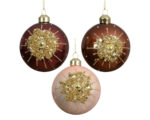סט של 3 כדורי זכוכית לחג המולד