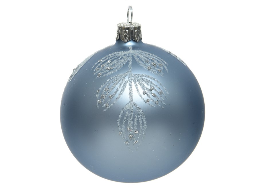 080281 כדור זכוכית כחול עם נצנצים כסופים – תמונה 1