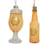 Christmas Ornament In The Shape Of A Bottle Of Beer And Beer Glass