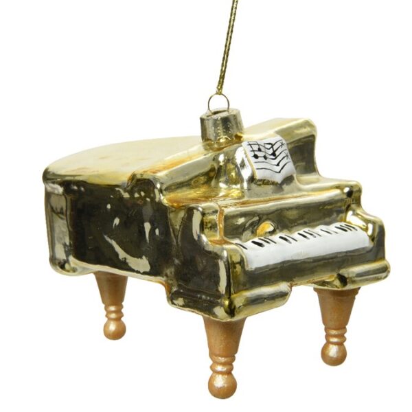 Christmas Ornament in The shape Piano Gold