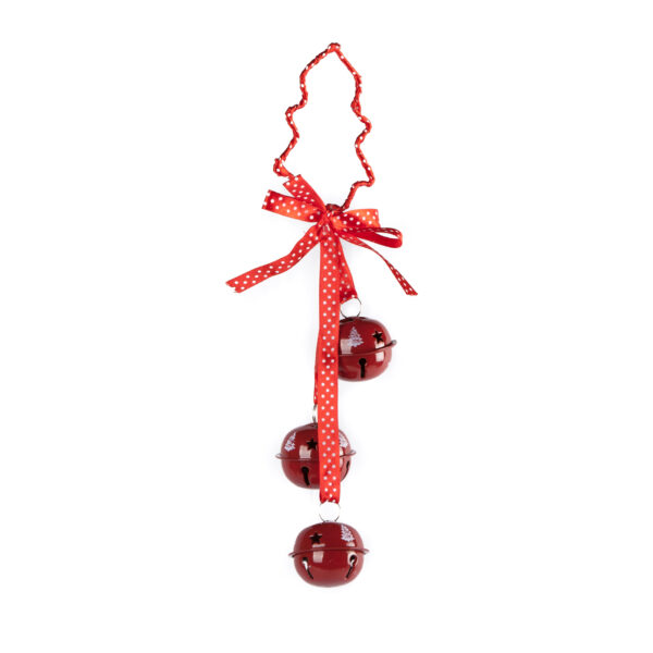 Red Tree Outline Hanging W/ Jingle Bells