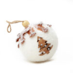 White Velvet Ball W/ Trees - Image 2