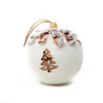 White Velvet Ball W/ Trees