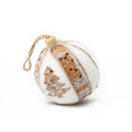 White Velvet Ball W/ Stripes & Trees - Image 3