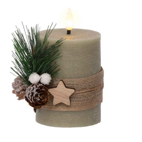 شمعة مزخرفة مع LED ثابتة