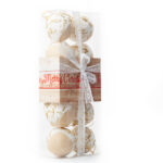 Gold And White XMAS Ball W/ Beige Mesh Fabric - Image 2