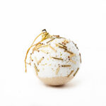 Gold And White XMAS Ball W/ Beige Mesh Fabric - Image 3