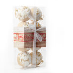 Gold And White XMAS Ball W/ Beige Mesh Fabric - Image 4