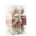 Gold And White XMAS Ball W/ Beige Mesh Fabric - Image 6
