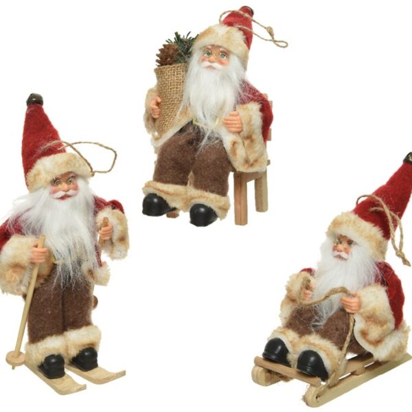 Santa Claus Brown Felt With Suspension