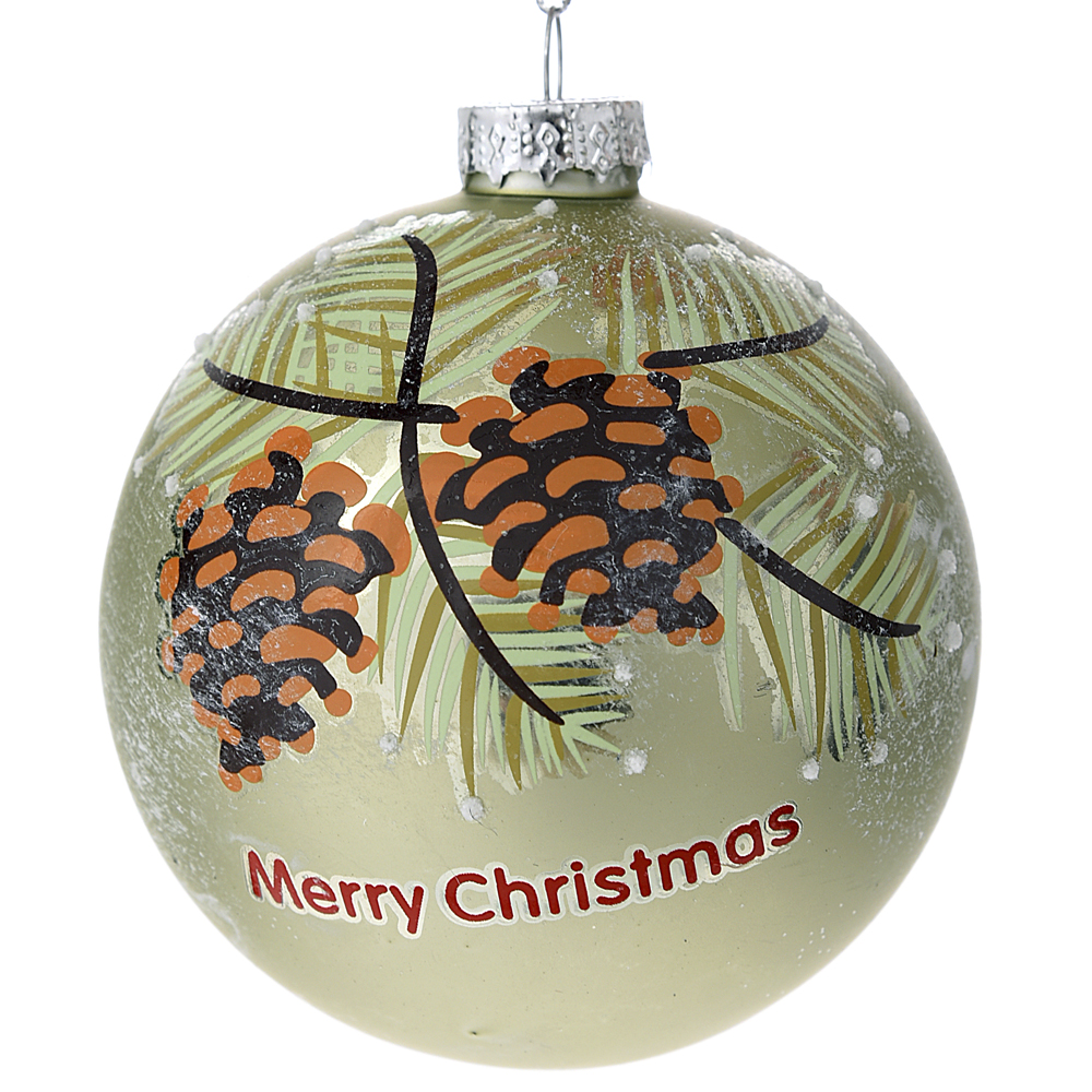 63659 Light Green Glass XMAS Ball - Image 1