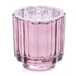 Pink Glass Candlestick