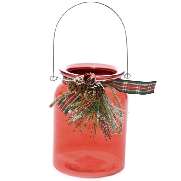 Red Glass Candle Holder
