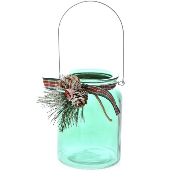 Green Glass Candle Holder