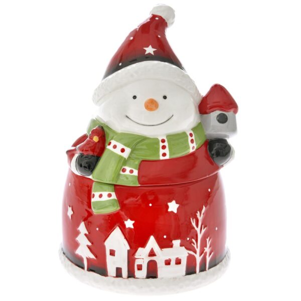 Christmas Red Snowman Ceramic