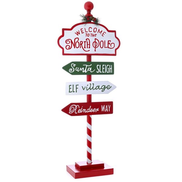 Metal Sign North Pole Santa Claus House