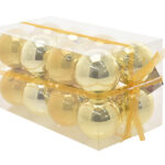 כדורי חג המולד מפלסטיק צבע זהב