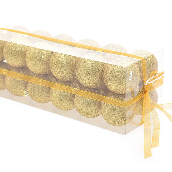 كرات عيد الميلاد البلاستيكية الذهبية اللامعة