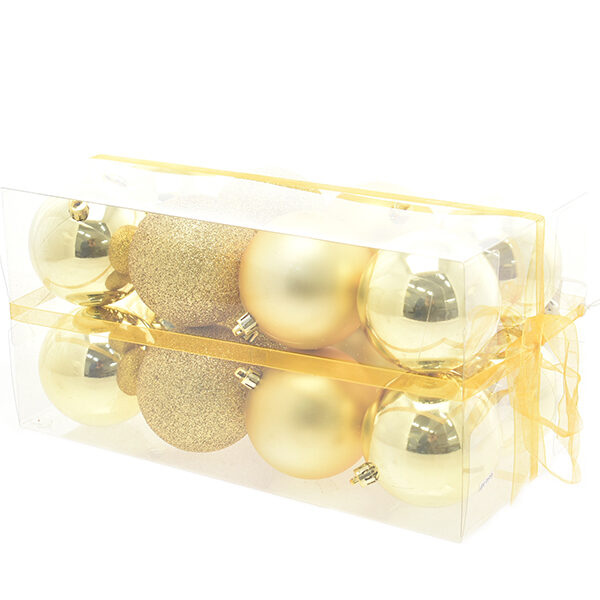 Gold Plastic Christmas Balls