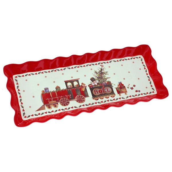 Red Christmas Ceramic Plate