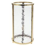 פמוט מתכתי זהב עם זכוכית