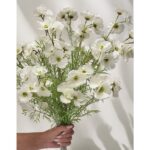 ⁦גבעול כלנית לבנה מלאכותית⁩ – תמונה ⁦2⁩