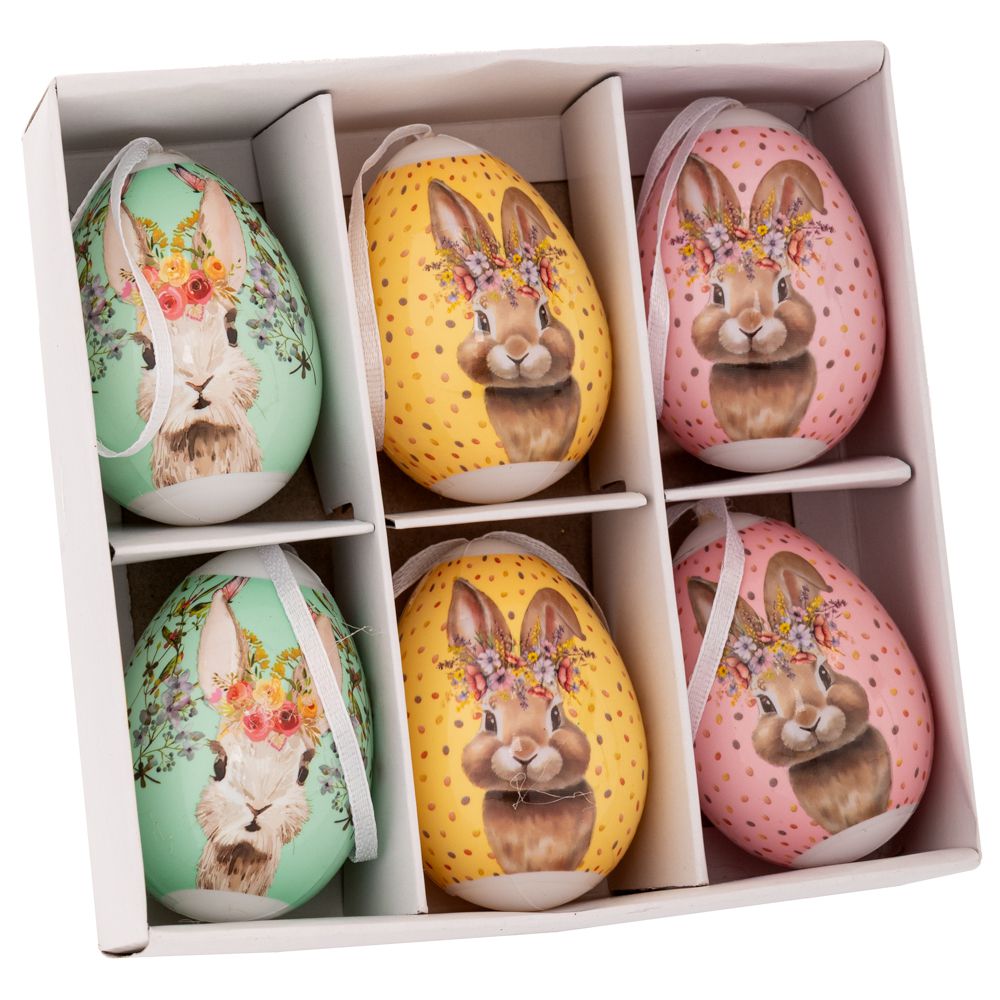 92459 مجموعة من 6 بيضات بلاستيكية ملونة في صندوق - الصورة 1