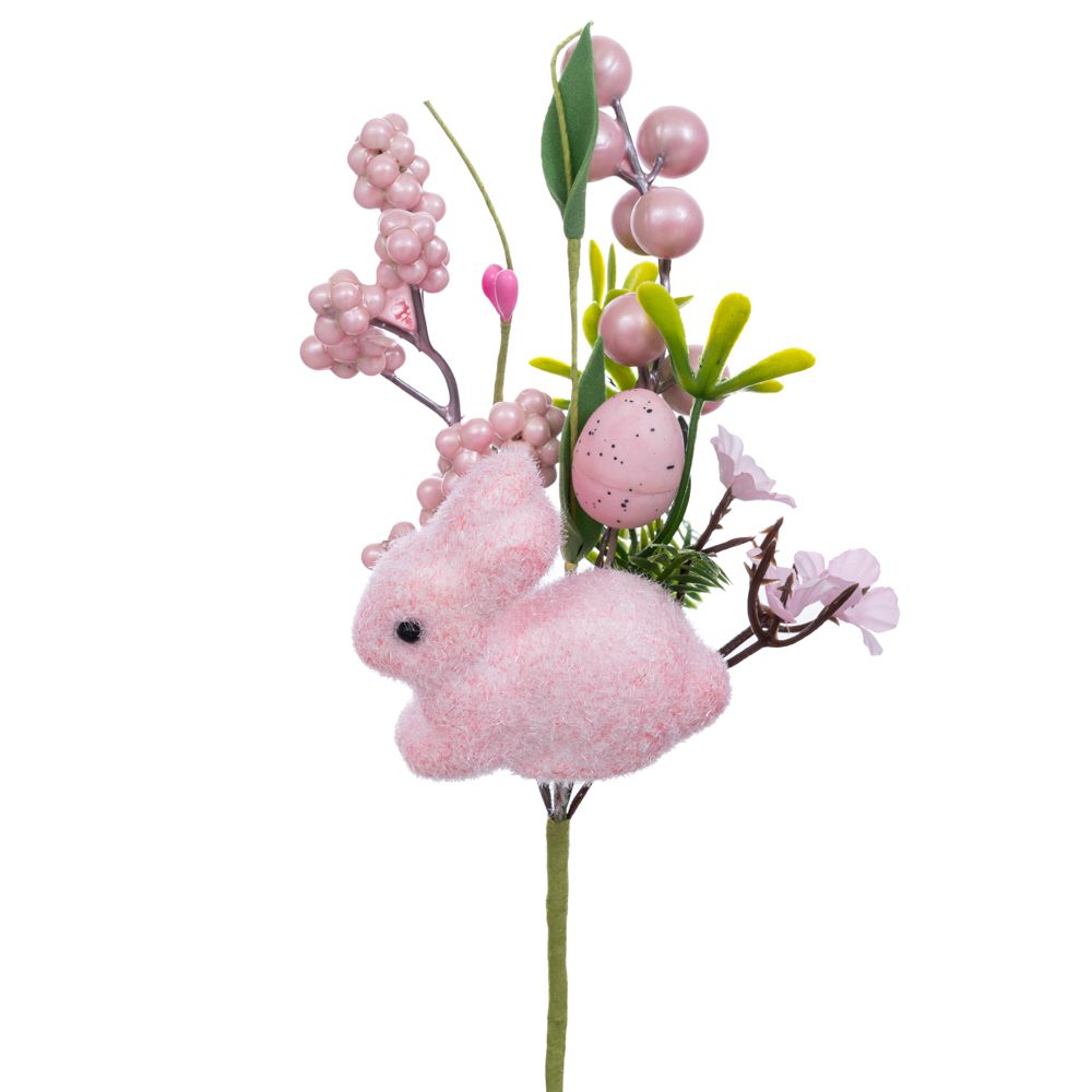 93001 ענף עם ארנב ורוד וביצי פסחא – תמונה 1