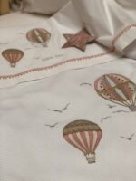 סדינים לתינוק עם ציפית בצבע ורוד (כדור פורח)