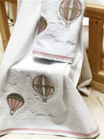 ⁦סדינים לתינוק עם ציפית בצבע ורוד (כדור פורח)⁩ – תמונה ⁦2⁩