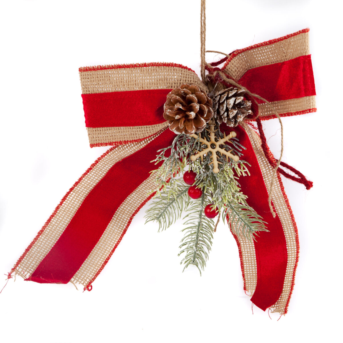 Bow Tie Shape Jute Cloth Tree Hanging - Image 1