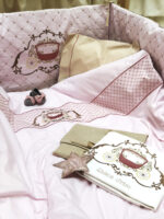 סדינים לתינוק עם ציפית בצבע ורוד