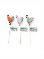 زينة على شكل عود دجاجة خشبي