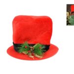 כובע עץ עליון לחג המולד צבע אדום