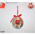 כדור פלסטיק עם ציור סנטה קלאוס מודפס