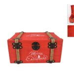 صندوق خشبي أحمر لعيد الميلاد