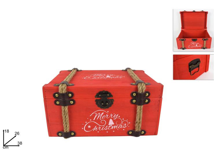 XNA19032661_8033113973963 קופסת עץ לחג המולד אדומה – תמונה 1