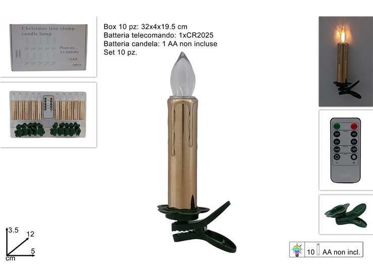 XNA23036941 8053482260617 شموع LED ذهبية مع جهاز تحكم عن بعد - الصورة 1