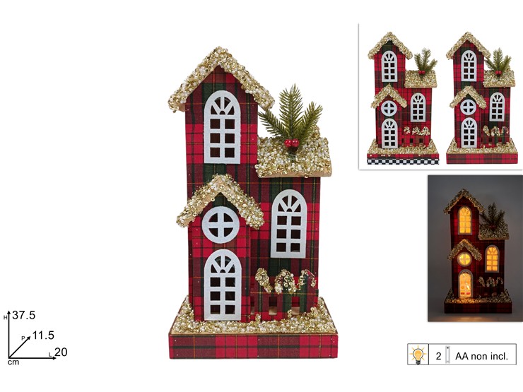 XNA24022061 8053482341958 בית עץ עם אורות – תמונה 1