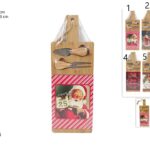 סט קרש גבינות במבוק לחג המולד - עם סכין ומזלג