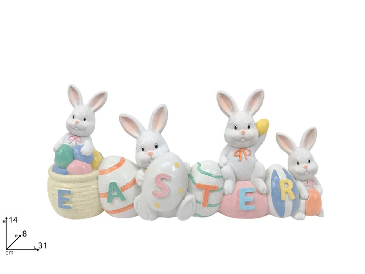 item_697cdbfc230a1 زينة طاولة على شكل أرنب عيد الفصح "عيد الفصح" - الصورة 1