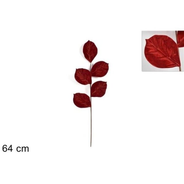 גבעול קטיפה עם עלים באדום